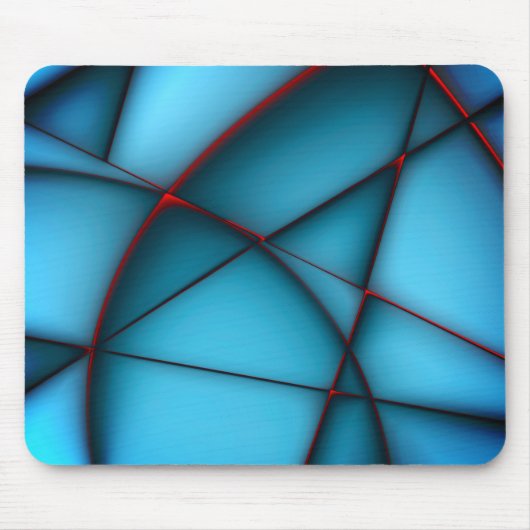Blauer, roter Stielschnitt Mousepad (Vorne)