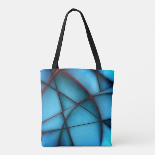 Blauer, roter Stielschnitt Tasche (Rückseite)