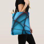 Blauer, roter Stielschnitt Tasche (Von Nahem)