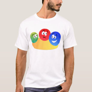 Blauer, roter und grüner Spaß buntes s T-Shirt