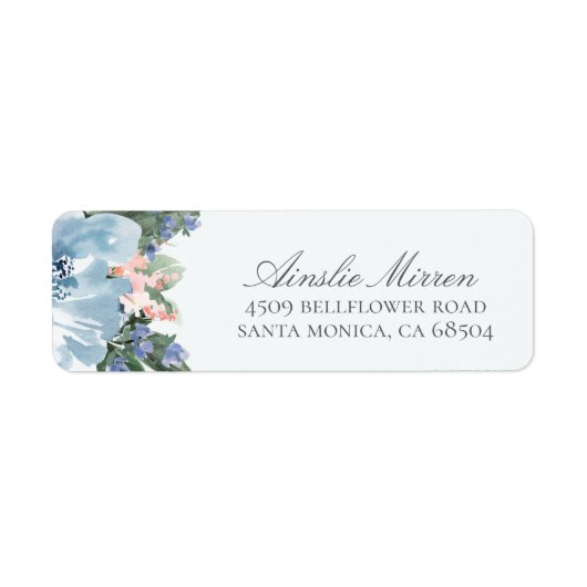 Blauer Rücksendeadressen-Aufkleber (Vorne)