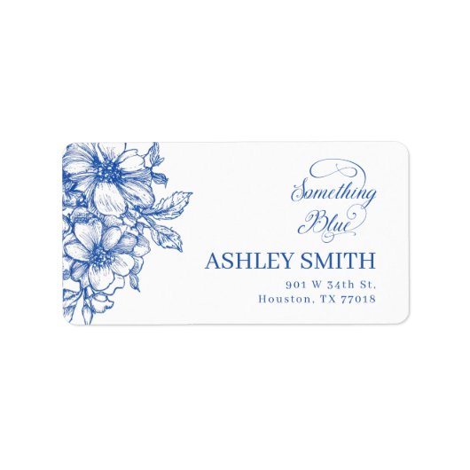 Blauer Rücksendeadressen-Aufkleber Adressaufkleber (Vorne)