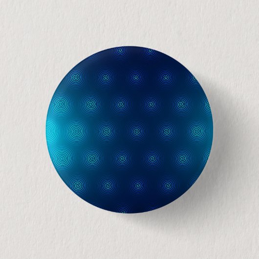 Blauer runder Knopf mit konzentrischen Kreismuster Button (Vorderseite)