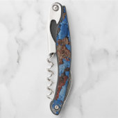 Blauer Rust-Splitterfarbe im verwitterten Look Kellnermesser (Vorderseite)