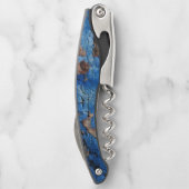 Blauer Rust-Splitterfarbe im verwitterten Look Kellnermesser (Rückseite)