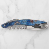 Blauer Rust-Splitterfarbe im verwitterten Look Kellnermesser (Rückseite)