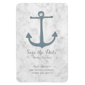 Blauer Rustikaler Anker Save the Date Magnet (Vertikal)