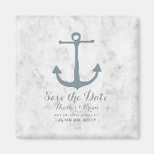 Blauer Rustikaler Anker Save the Date Magnet (Vorne)