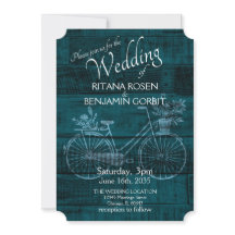 Blauer Rustikaler Einladung zur Hochzeit