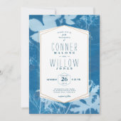 Blauer Rustikaler Herbstleber, Fall Einladung (Vorderseite)