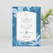 Blauer Rustikaler Herbstleber, Fall Einladung (Stehend Vorderseite)