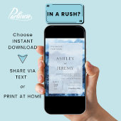 Blauer Rustikaler Hochzeitswald Einladung