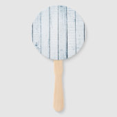 Blauer Rustikaler Monogramm-Gastgeschenk Hochzeit Fächer (Rückseite)