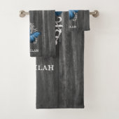 Blauer Rustikaler Schmetterling Badetuch Set (Insitu)