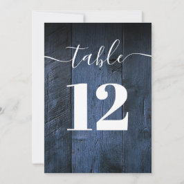 Blauer Rustikaler Stall Wood Boho Tischnummer