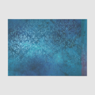 Blauer rustikaler Vintager Grunge Damaskus, bedrüc Seidenpapier