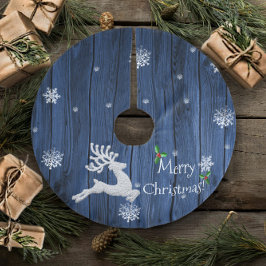 Blauer Rustikaler Weihnachtsbaumrock Polyester Weihnachtsbaumdecke