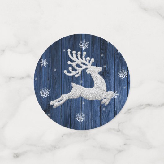 Blauer Rustikaler Weihnachtsmann Confetti Konfetti (Klein Vorderseite)