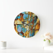 Blauer Rusty Chipping Paint Wall Clock Große Wanduhr (Zuhause)