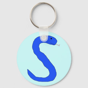 Blauer S Schlange Schlüsselanhänger