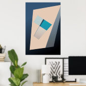 Blauer Saldo Poster (Heimbüro)