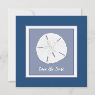 Blauer Sand-Dollar Monacos Save the Date
