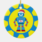 Blauer Sankt-Roboter Keramikornament (Hinten)