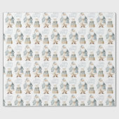 Blauer Santa Frohe Weihnachten  Geschenkpapier (Flach)