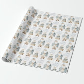 Blauer Santa Frohe Weihnachten  Geschenkpapier (Ungerollt)