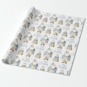 Blauer Santa Frohe Weihnachten Geschenkpapier (Ungerollt)