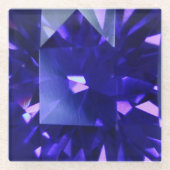 Blauer Saphir 2 Glasuntersetzer (Vorderseite)