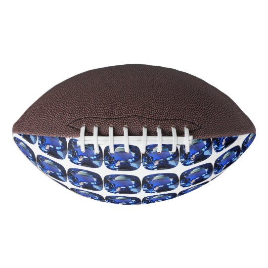 Blauer Saphir Cushion Cut Muster Football (Vorderseite)