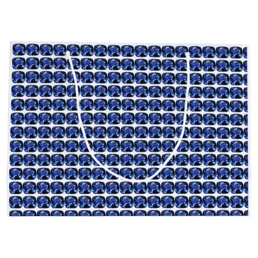 Blauer Saphir Cushion Cut Muster Große Geschenktüte (Rückseite)