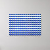 Blauer Saphir Cushion Cut Muster Leinwanddruck (Vorderseite)