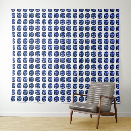 Blauer Saphir Cushion Cut Muster Wandteppich (Beispiel (Horizontal))