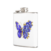 Blauer Saphir Schmetterling Flachmann (Links)