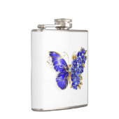 Blauer Saphir Schmetterling Flachmann (Rechts)