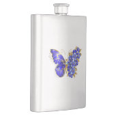 Blauer Saphir Schmetterling Flachmann (Rechts)