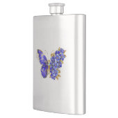 Blauer Saphir Schmetterling Flachmann (Links)