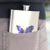 Blauer Saphir Schmetterling Flachmann (Beispiel)