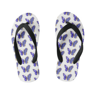 Blauer Saphir Schmetterling Kinderbadesandalen
