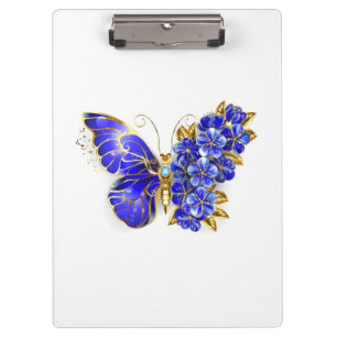 Blauer Saphir Schmetterling Klemmbrett