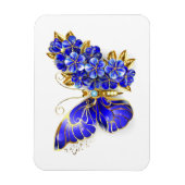 Blauer Saphir Schmetterling Magnet (Vertikal)