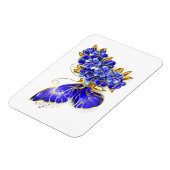 Blauer Saphir Schmetterling Magnet (Linke Seite)