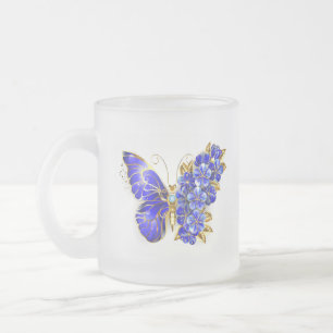 Blauer Saphir Schmetterling Mattglastasse