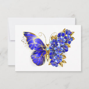 Blauer Saphir Schmetterling Mitteilungskarte