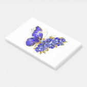 Blauer Saphir Schmetterling Post-it Klebezettel (angewinkelt)