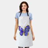 Blauer Saphir Schmetterling Schürze (Getragen)