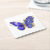 Blauer Saphir Schmetterling Untersetzer (angewinkelt)