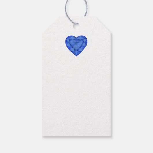 Blauer Saphir Schmuck Herz Aquarelltafeln Geschenkanhänger (Rückseite)